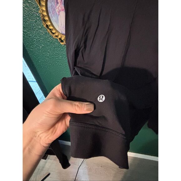 Lululemon Rulu Rally Wrap Women 4 Black Snap Neck Open Cardigan Cozy Stretch - Picture 4 of 5